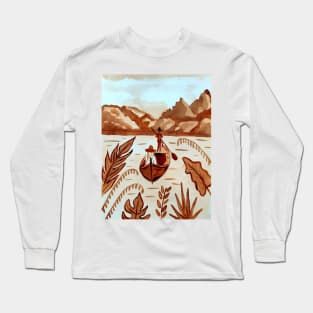 Seascape landscape in coffee medium Long Sleeve T-Shirt